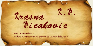 Krasna Micaković vizit kartica